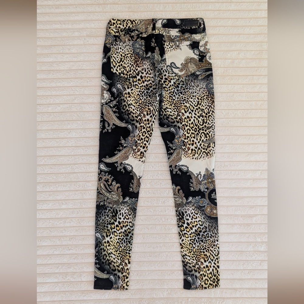 Buffalo David Bitton Paisley & Leopard Print Stretch Mid Rise Skinny Jeans - Picture 2 of 4